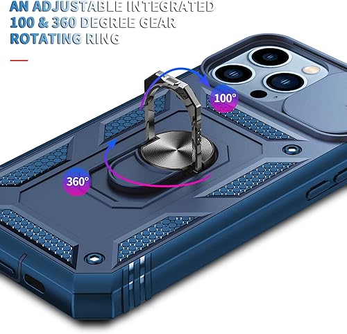 Vista 115 de Korecase Funda de protección para iPhone 12 y 12 Pro Ring Case con cubierta para lente de cámara, grado militar, resistente, de doble capa, cuerpo