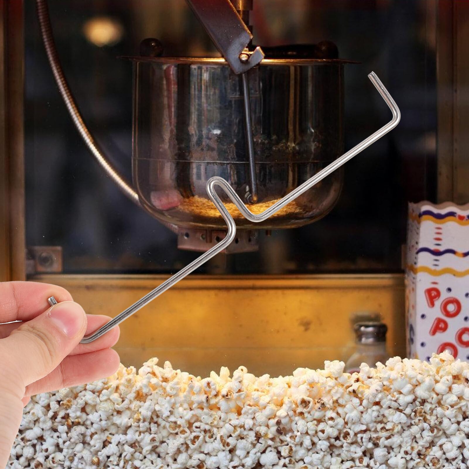 OSALADI Popcorn Machine Mixer Rod Replacement - Popcorn Maker Machine Accessory - Silver Iron Material - 6.1 Inches