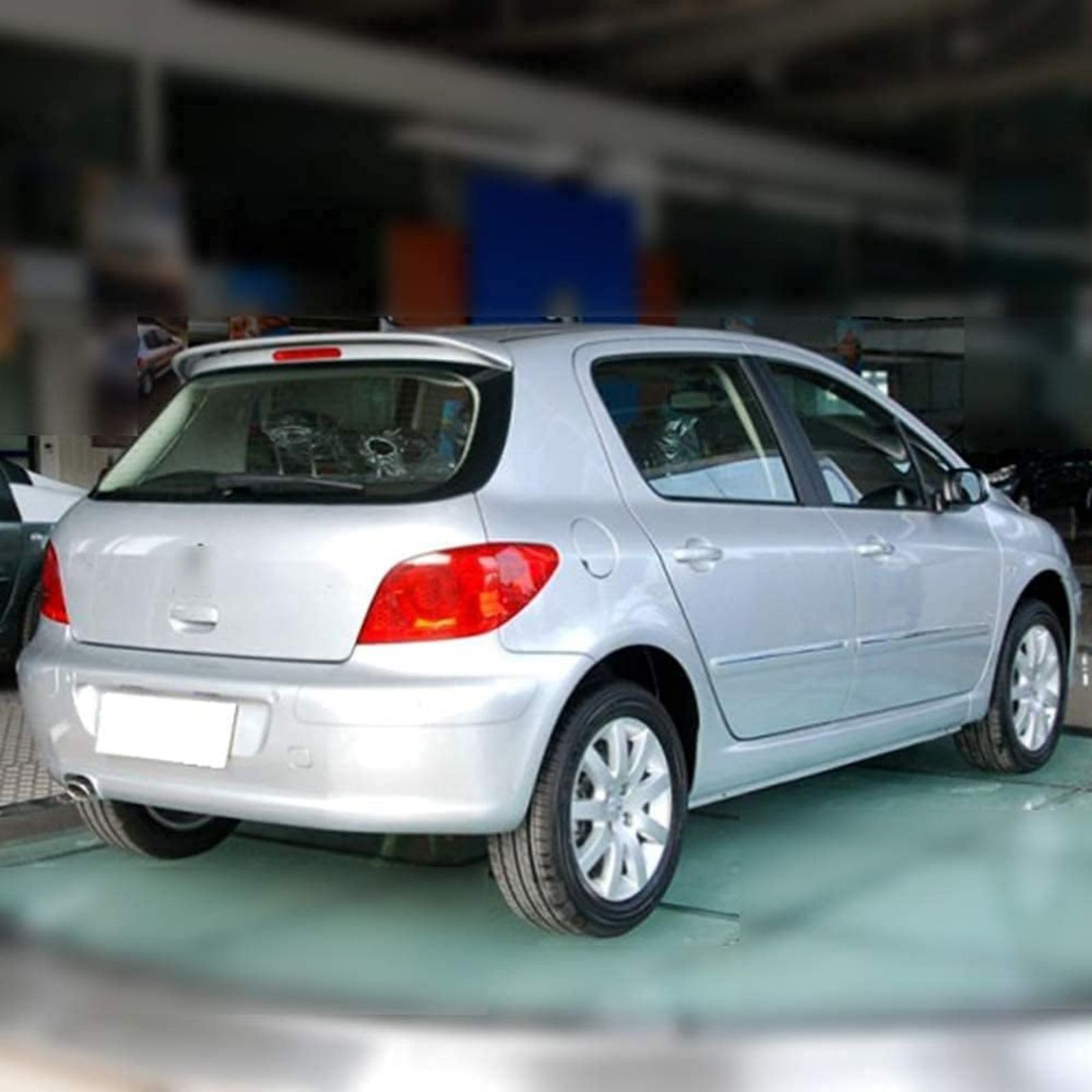 Voiture Becquets Arrière pour Peugeot 307, Coffre Arrière Toit Queue lèvre Aileron Aile Auto Modification Accessoires,Silver