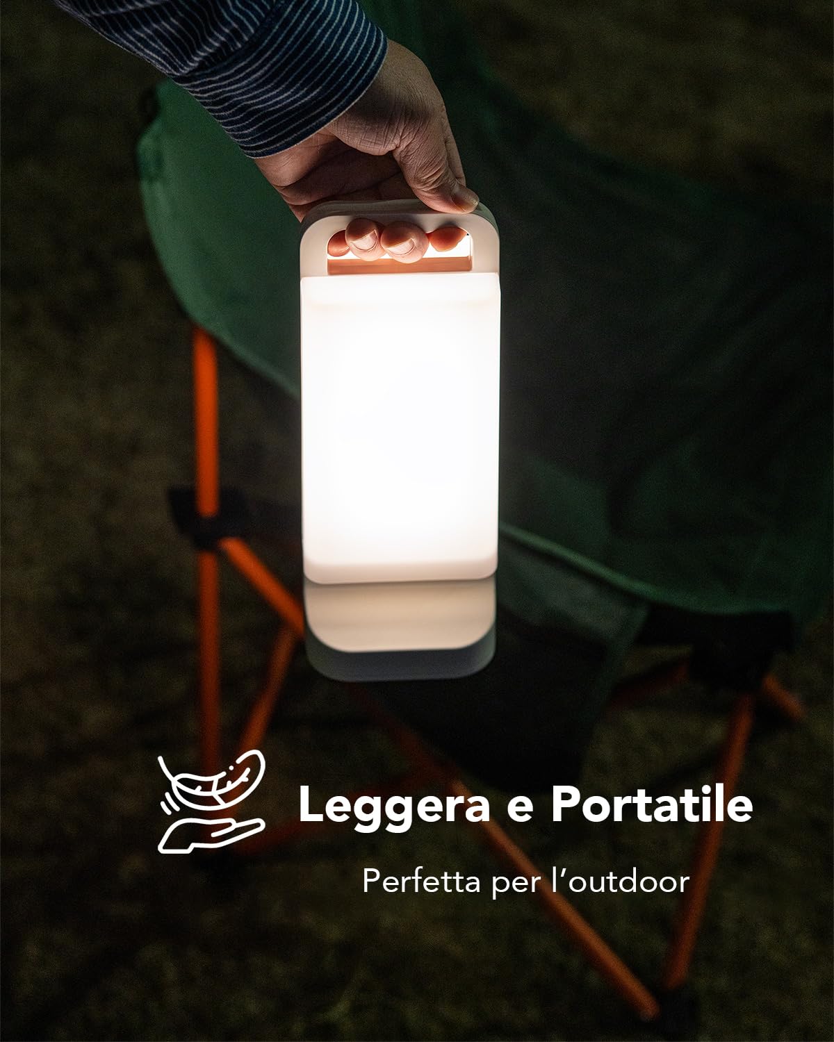 Lepwings Lampada da Campeggio Solare Ricaricabile 6000mAh, Lanterna LED Portatile da Esterno fino a 80 Ore, Funzione Power Bank, Luce Touch IPX4 Impermeabile per Tenda, Escursione ed Emergenza