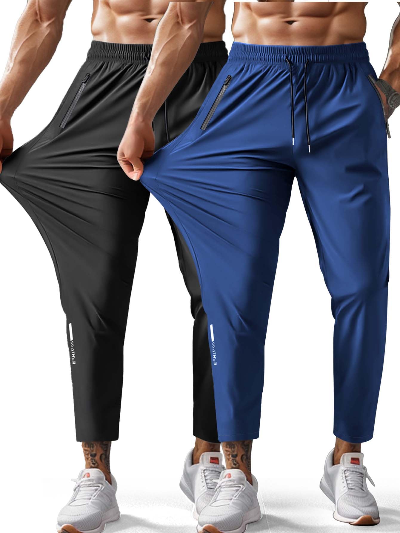 Hidkat Herren-Wanderhose, schnelltrocknend, leicht, Sweathose, Outdoor-Angelhose, wasserabweisend, mit Reißverschlusstaschen