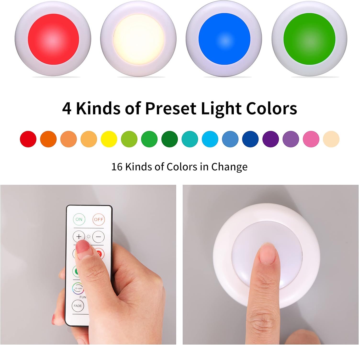 Buy DRIMLITE LED Puck Lights with Remote Control 6 Pack, Battery