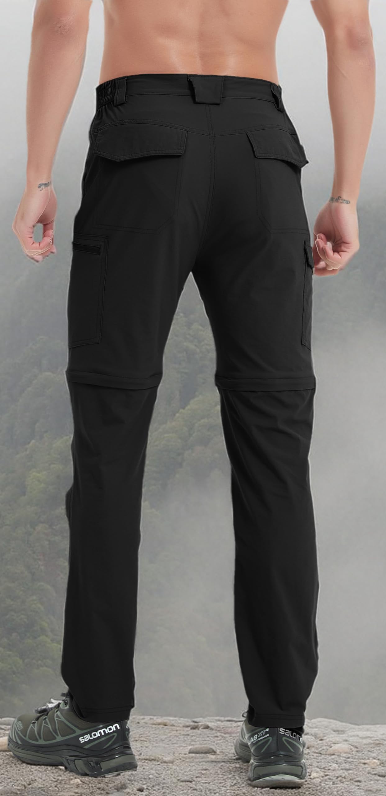 Pantalones convertibles de senderismo para hombre, con cremallera, impermeables, de secado rápido, ligeros, para pesca, safari, viajes, trabajo