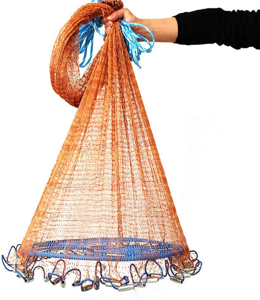 Cibee Fishing Cast Net 8/10/12/13.8/15.7 ft Diameter, Saltwater Fish Network, Magic Finefish Aluminum Ring Monofilament Thread Throwing Net