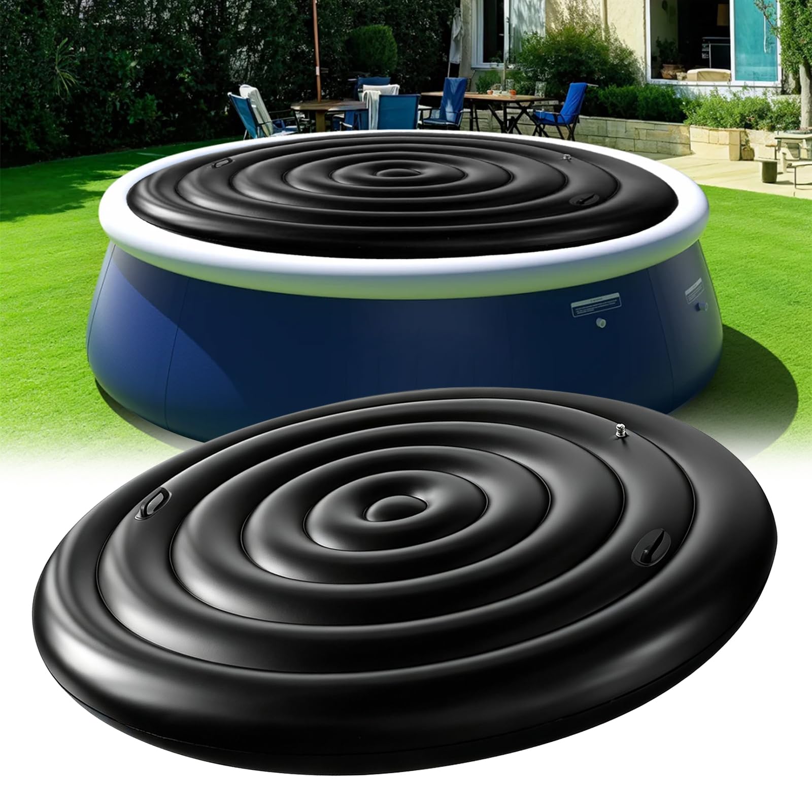 165 cm hinchable cubierta redonda térmica de bajo consumo con asas, resistente a la lluvia, resistente al viento, fácil de poner y quitar, cubierta de piscina para exteriores e Intex Whirlpools