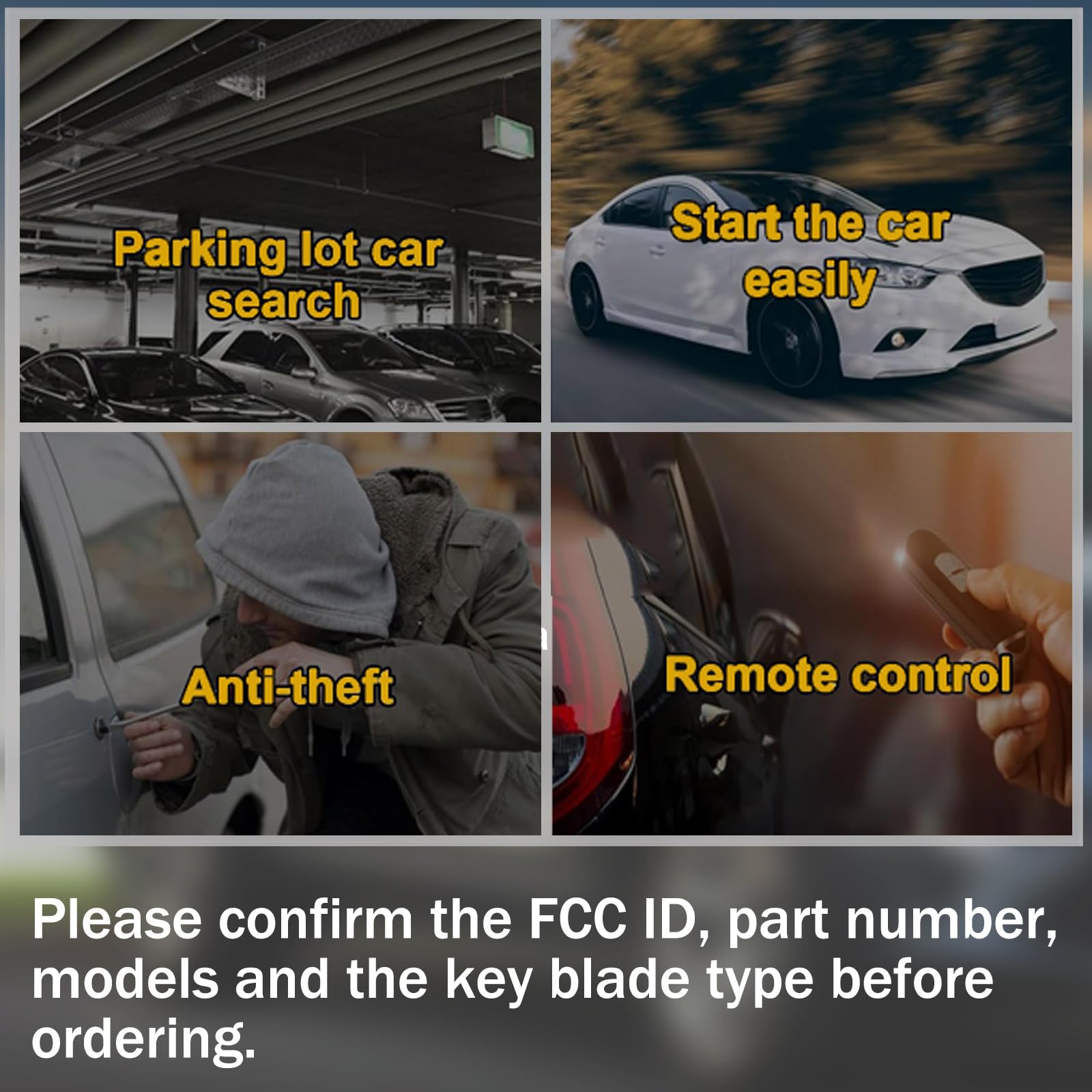 TOP-VIGOR 433 Mhz M3N-40821302 Keyless Entry Telecomando per auto, compatibile con Jeep Renegade 2015-2020 con Jeep Compass 2017-2019, Smart 4A Chip 4 Tasti di Ricambio con Chiave per Porta