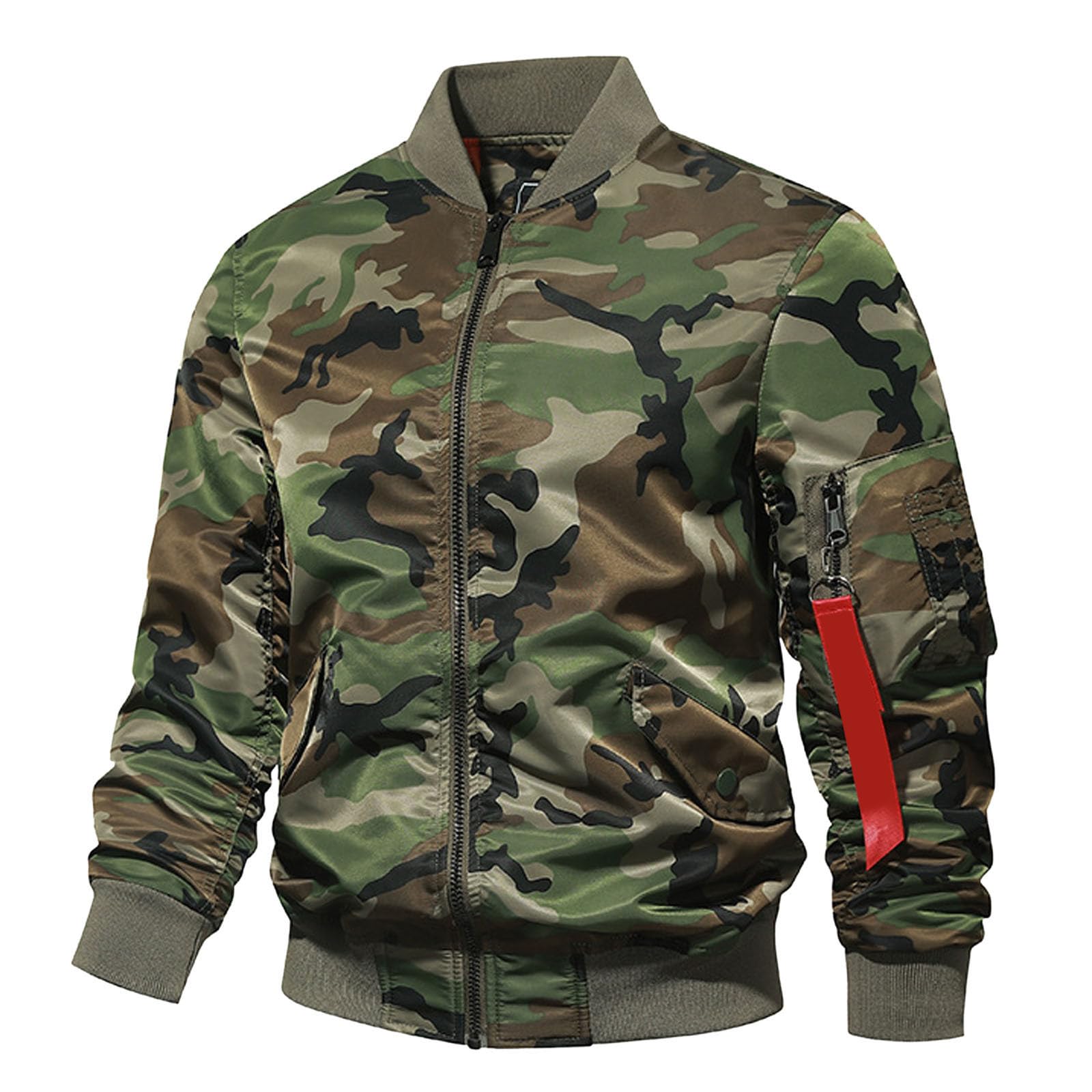 Giubbotto Primaverile Uomo, Giacca Bomber da Uomo, Giubbino Manica Lunga Leggero Casual Jacket Giacca con Tasche con Zip Giubbotto Giacca da Baseball Uomo Giacca Uomo Casual Comodo Varsity Giubbotto