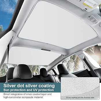Tesla ガラスルーフサンシェード　2017-2023モデル Amazon | KUNIO テスラ モデル3専用 ガラスルーフ用サンシェード