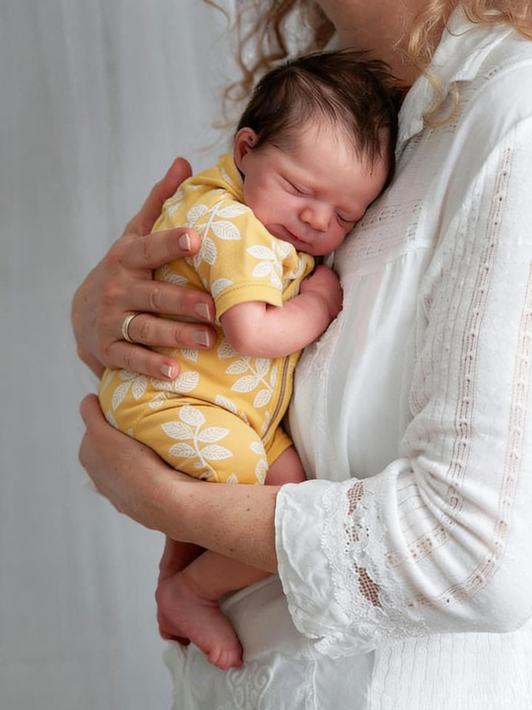 Anano Reborn Baby VollVinlyl Lebensecht-45CM Reborn Baby Mädchen Waschbar, Vinlyl Baby VollVinlyl Realistisch Puppe Echt Aussieht Reborn Puppen Lebensecht Mit Zubehör