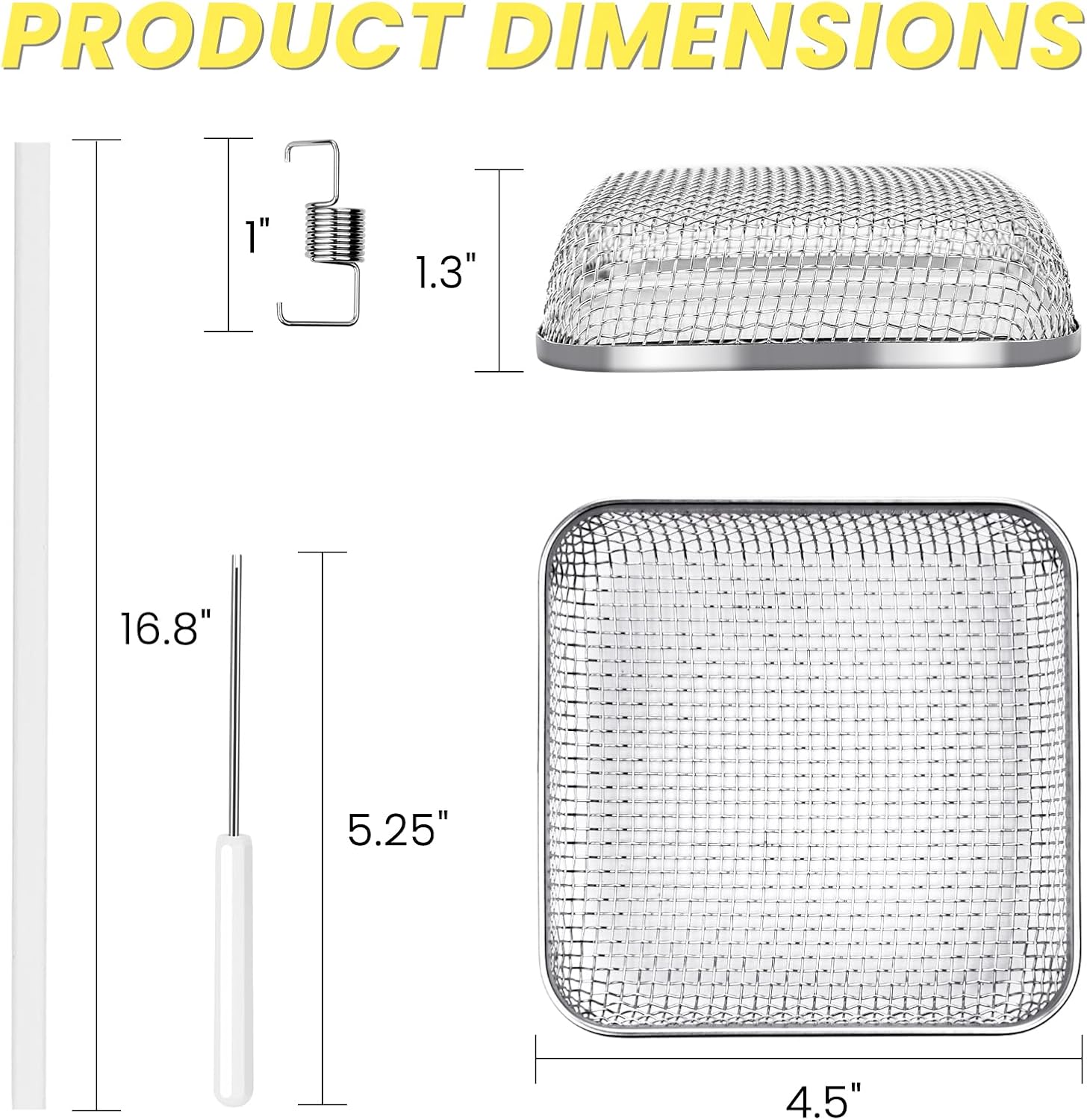 SheeChung RV Furnace Vent Screen, Flying Insect Screen Water Heater Cover for Camper, 4.5 x 4.5 x 1.3 Inch and 10FT RV Sewer Hose Kit, Sewer Hose for RV Camper, Heavy-Duty Camper Waste Hose