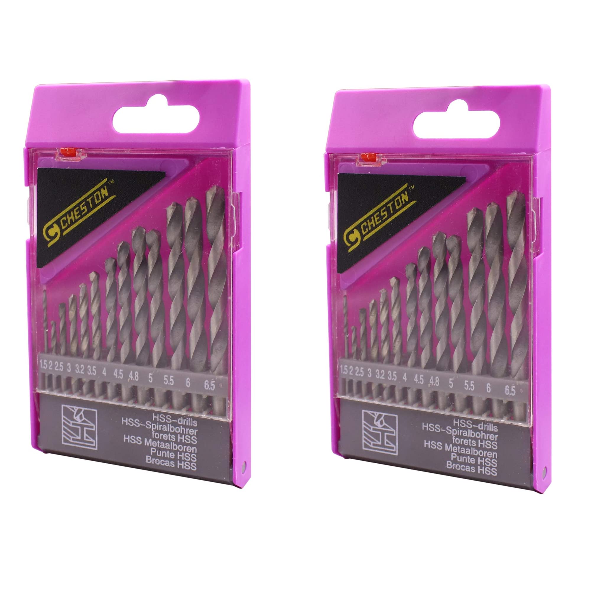 Cheston 13pc HSS Metal Drill Bit Pack of 2 I Round Shank & Industrial Strength Carbide Tip for Metal, Stainless Steel, Aluminium & Hard Surface Drilling I (1.5mm-6.5mm) Compatible with Bosch, Black+Decker, Ibell (B08HD6XDVH) Amazon Price History, Amazon Price Tracker
