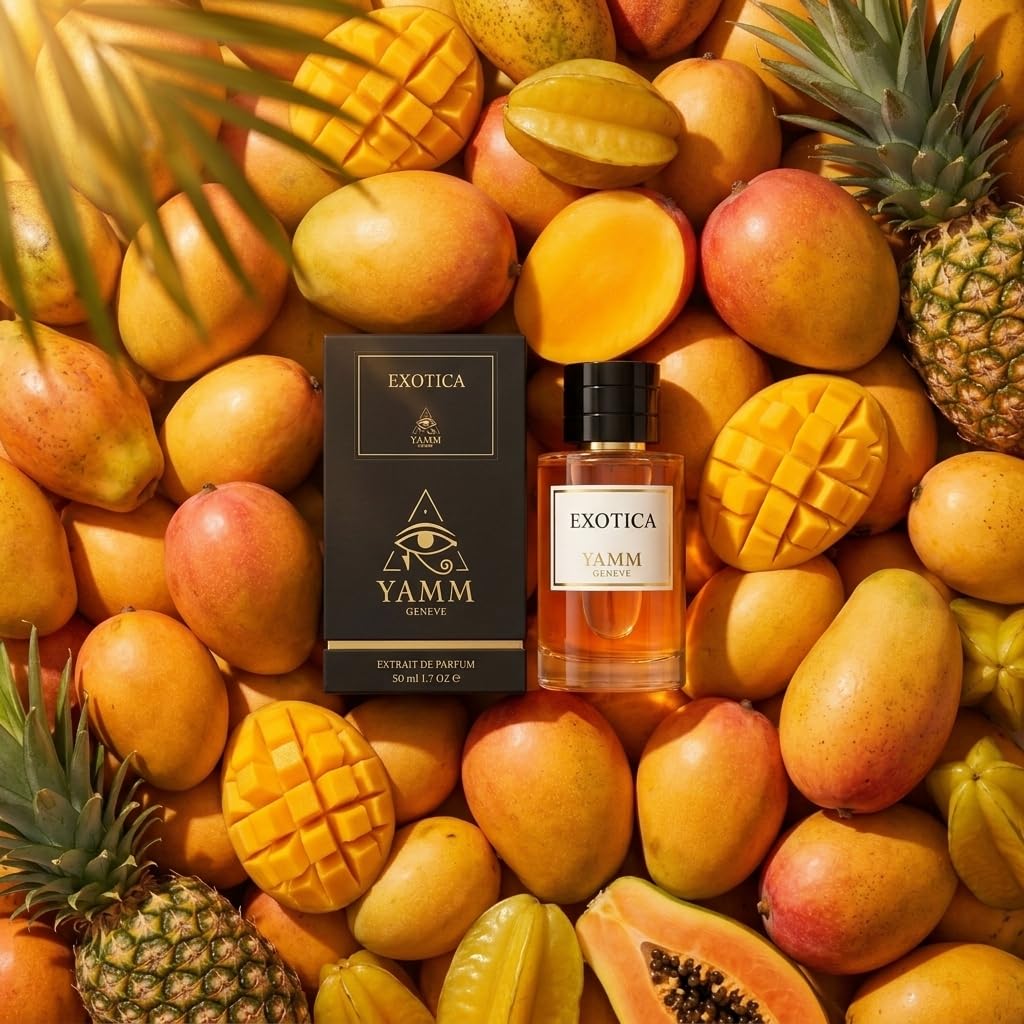 Exotica | Estratto di profumo 50 ml | Profumo fruttato tropicale misto uomo e donna | mango, frutta esotica e fiori bianchi | lusso e lunga tenuta