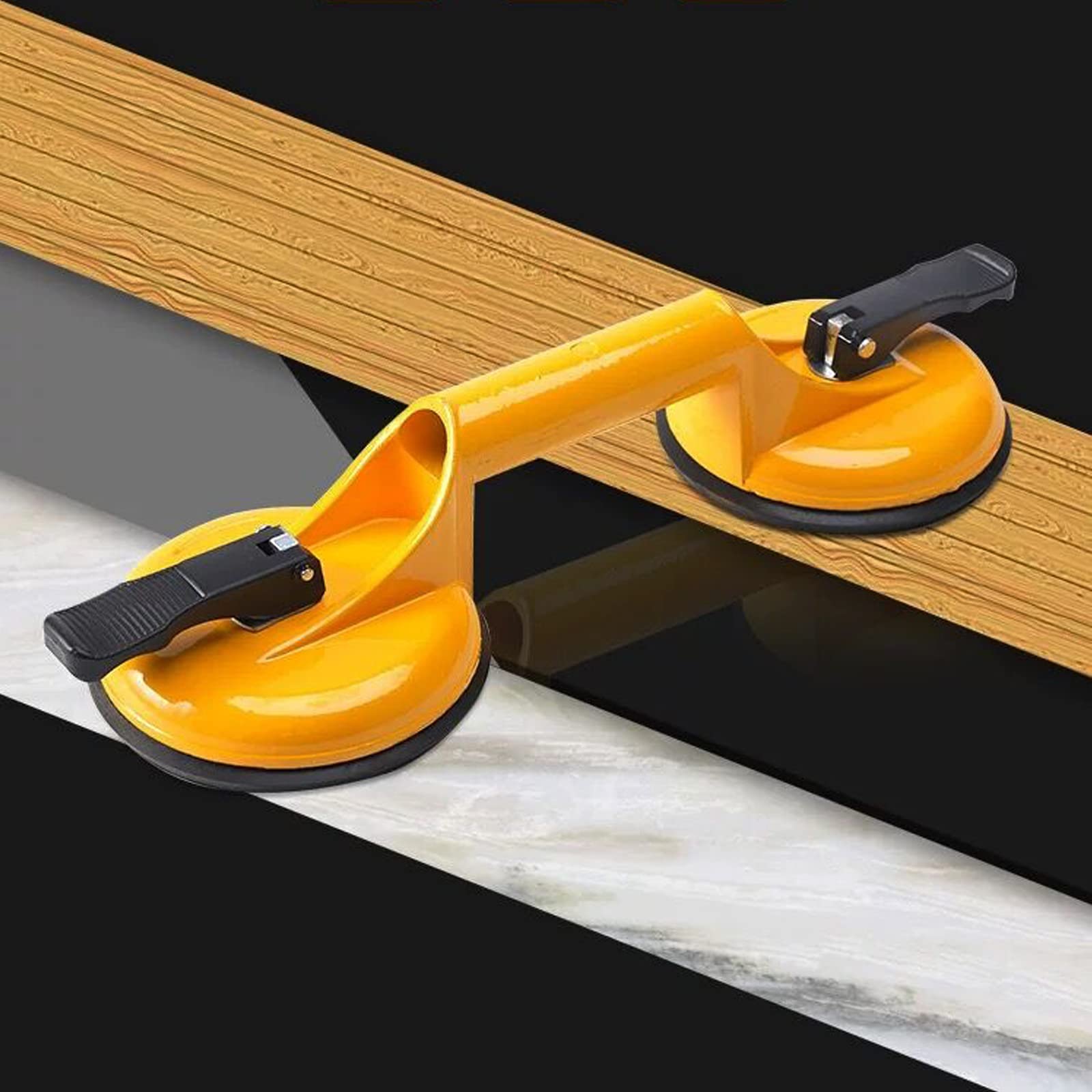 Ventouse Carrelage Ventouse Vitre Ventouse Double Ventouse Aluminium 2x 100kg Capacité Ventouse Sous Vide Pour Carrelage, Verre, Réfrigérateurs, Meubles etc