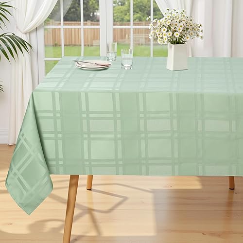 Miniatura 132 de JUCFHY - Mantel rectangular marroquí de tela jacquard a prueba de derrames y resistente al agua y al aceite, mantel decorativo para uso exterior e