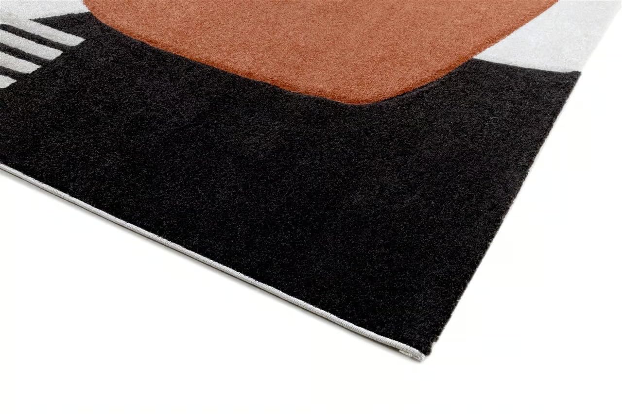 Tappeto Arizona Brown Rust - Design Moderno Contemporaneo a Pelo Corto per Soggiorno, Camera da Letto e Ufficio - Marrone Ruggine