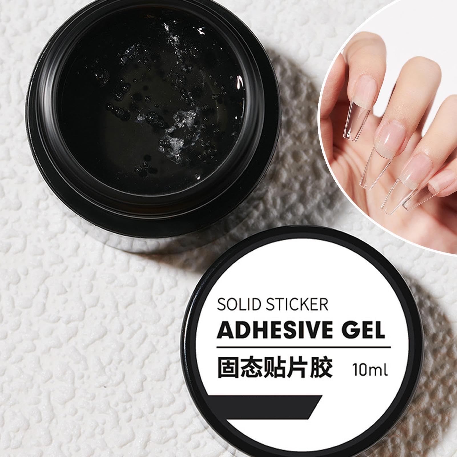 2PCS Solid Nail Glue Gel,10ml D IY Solid Nail Gel,Nail Glue for Press Nails,Nail Glue Gel for Acrylic Nails,False Tips UV Nail Glue Extra Strong,Strong Nail Glue for for False Nail 20ML