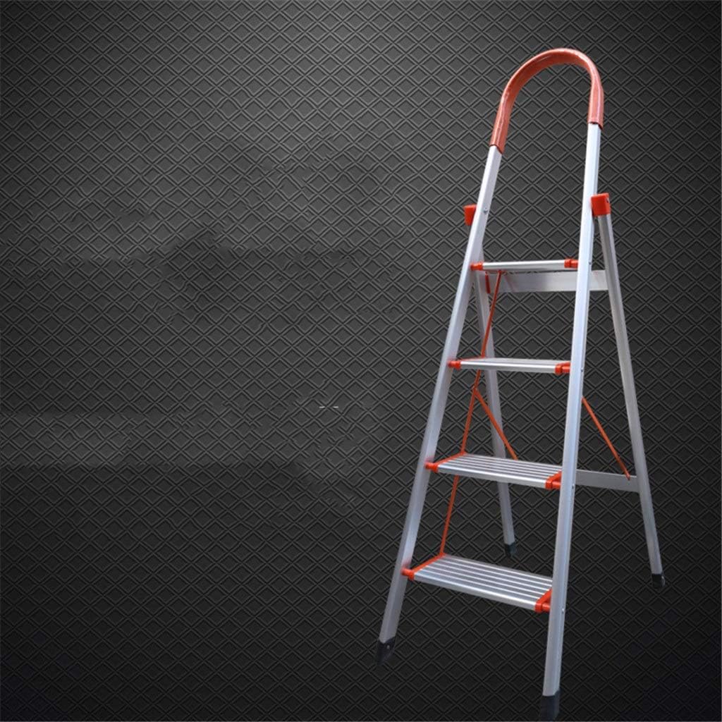 Step Stool Ultrathin Four-Step Ladder, Light Weight Ladder Frame Courtyard Orchard Ladder Waterproof Ladder Household Ladder/Orange