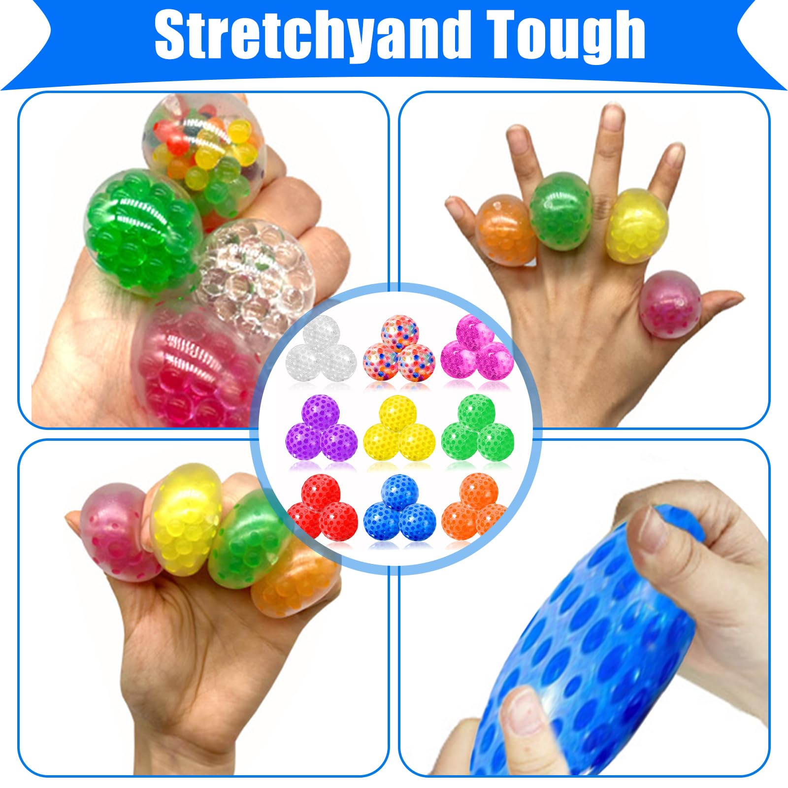 24 Bolas Anti-Estrés Para Niños Y Adultos - Juguetes Squishy Mini Para Apretar Y Relajarse