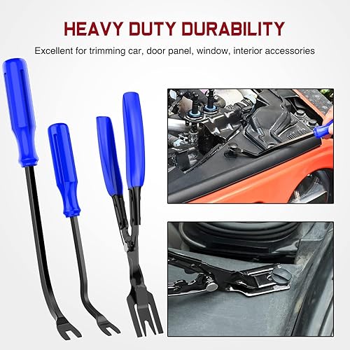 Vista 98 de Nilight - Juego de herramientas para remover molduras, 102 piezas, clips de retención para parachoques, paneles de auto, remover terminales, remover