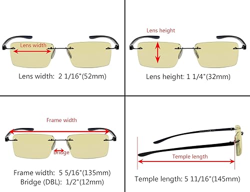 Miniatura 3 de Eyekepper Gafas de bloqueo de luz azul, paquete de 3 lectores de computadora sin montura