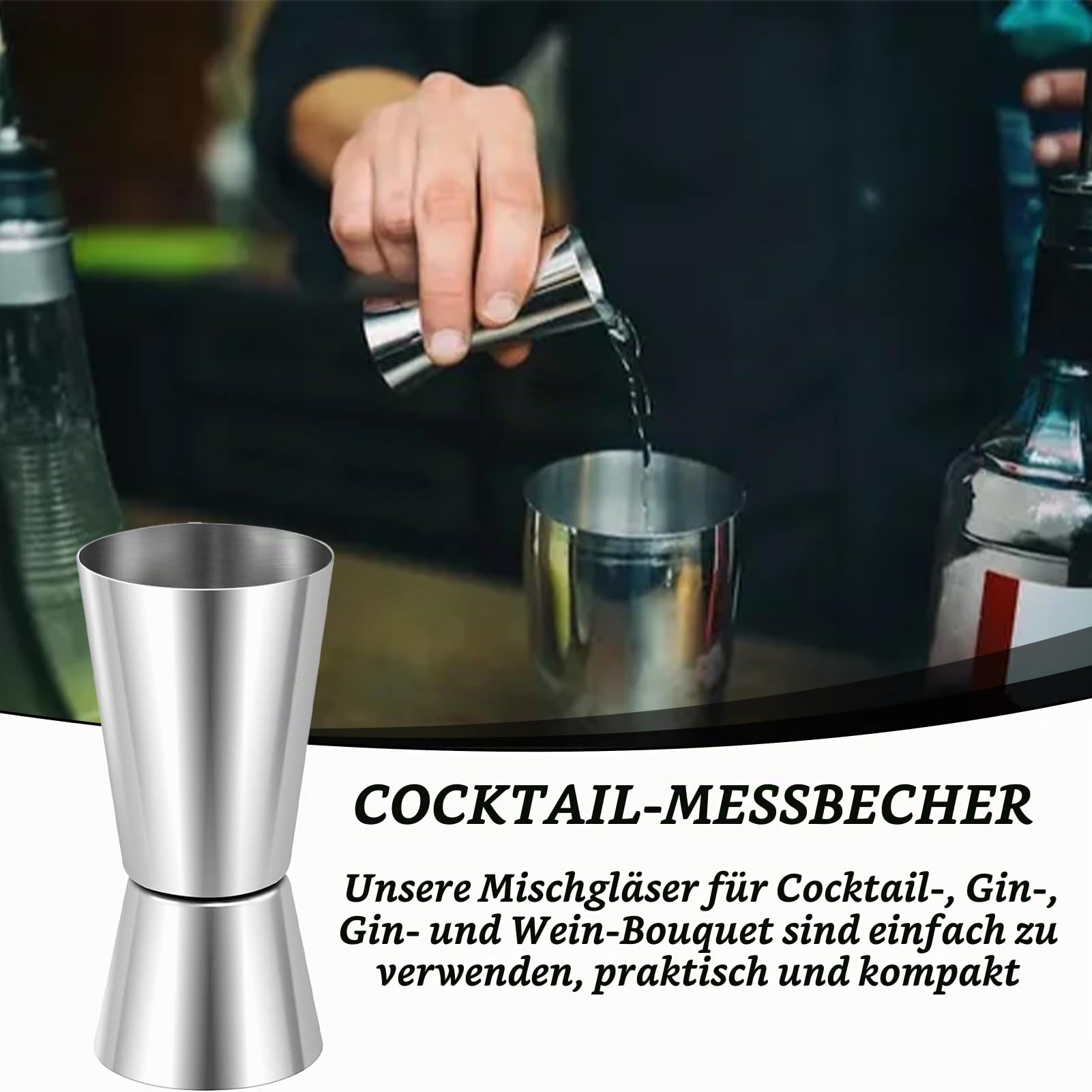 2 Stück Cocktail Messbecher,Messbecher Cocktail,Cl Messbecher Cocktail,Jigger,Cl Messbecher,Cocktail Messbecher,2cl 4cl,Barmass Cocktailmessbecher,Edelstahl,Schnaps Ausgiesser Küche, Haushalt & Wohnen