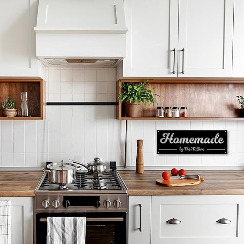 Miniatura 2 de Decoración casera de metal sólido para el hogar con apellido, letrero decorativo de arte de metal, decoración de cocina, inauguración de la casa,