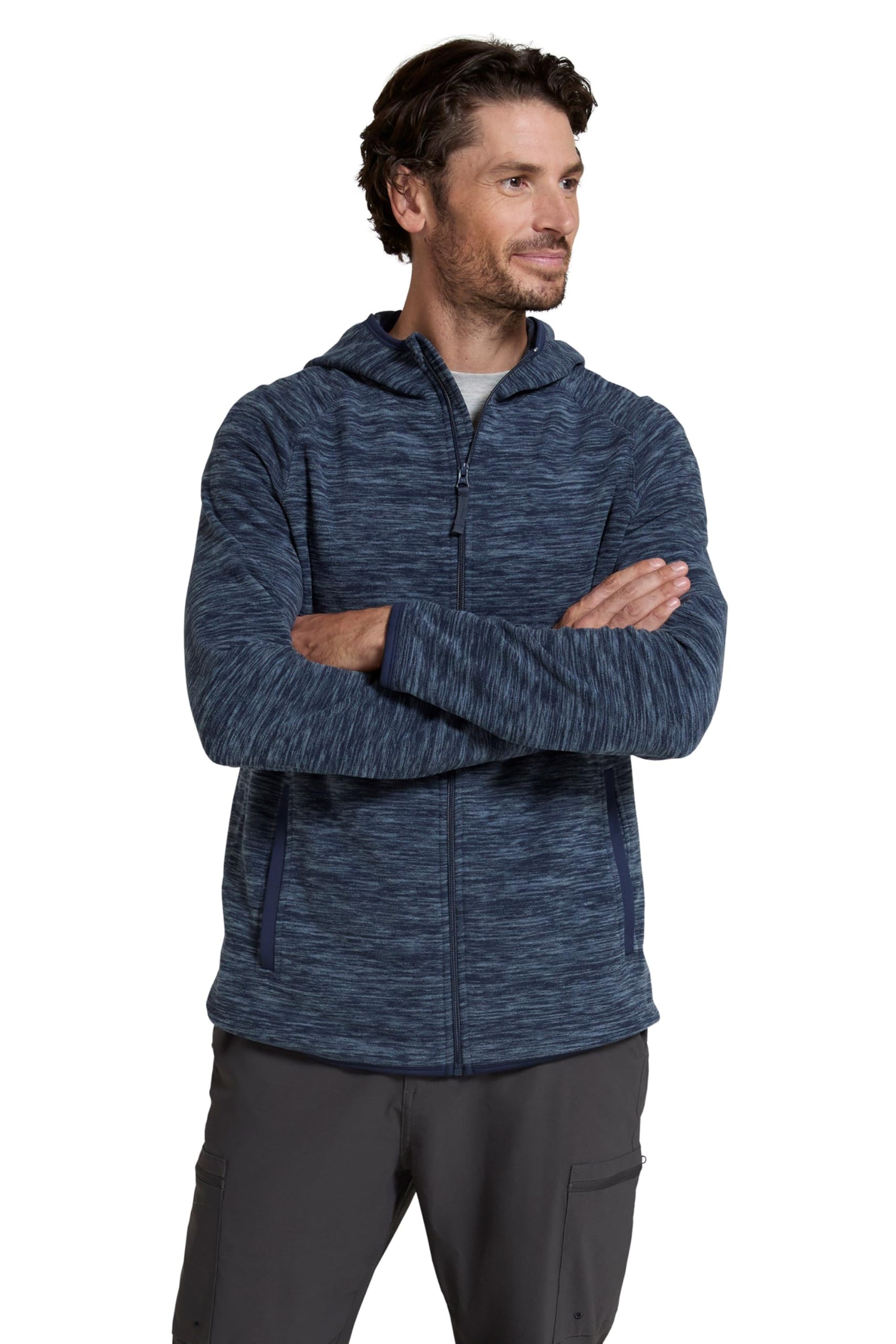 Mountain Warehouse Men's Blue (01) Snowdon Microfleece Hoodie Blue Xxs