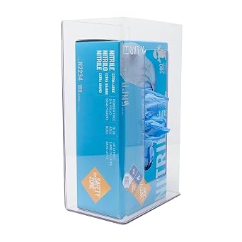 NMC AGBSV Acrylic PPE Dispenser Glove Dispenser Wall mountable. Designed to Hold 1 Box of Disposable Gloves Hardware Included Clear