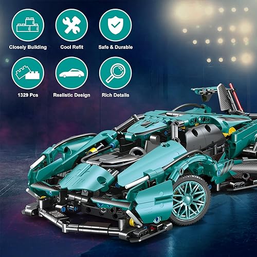 Miniatura 2 de WINGIFT Bloques de construcción de autos deportivos de 1215 piezas, juguetes para niños o adultos, juego de construcción de modelos de autos de