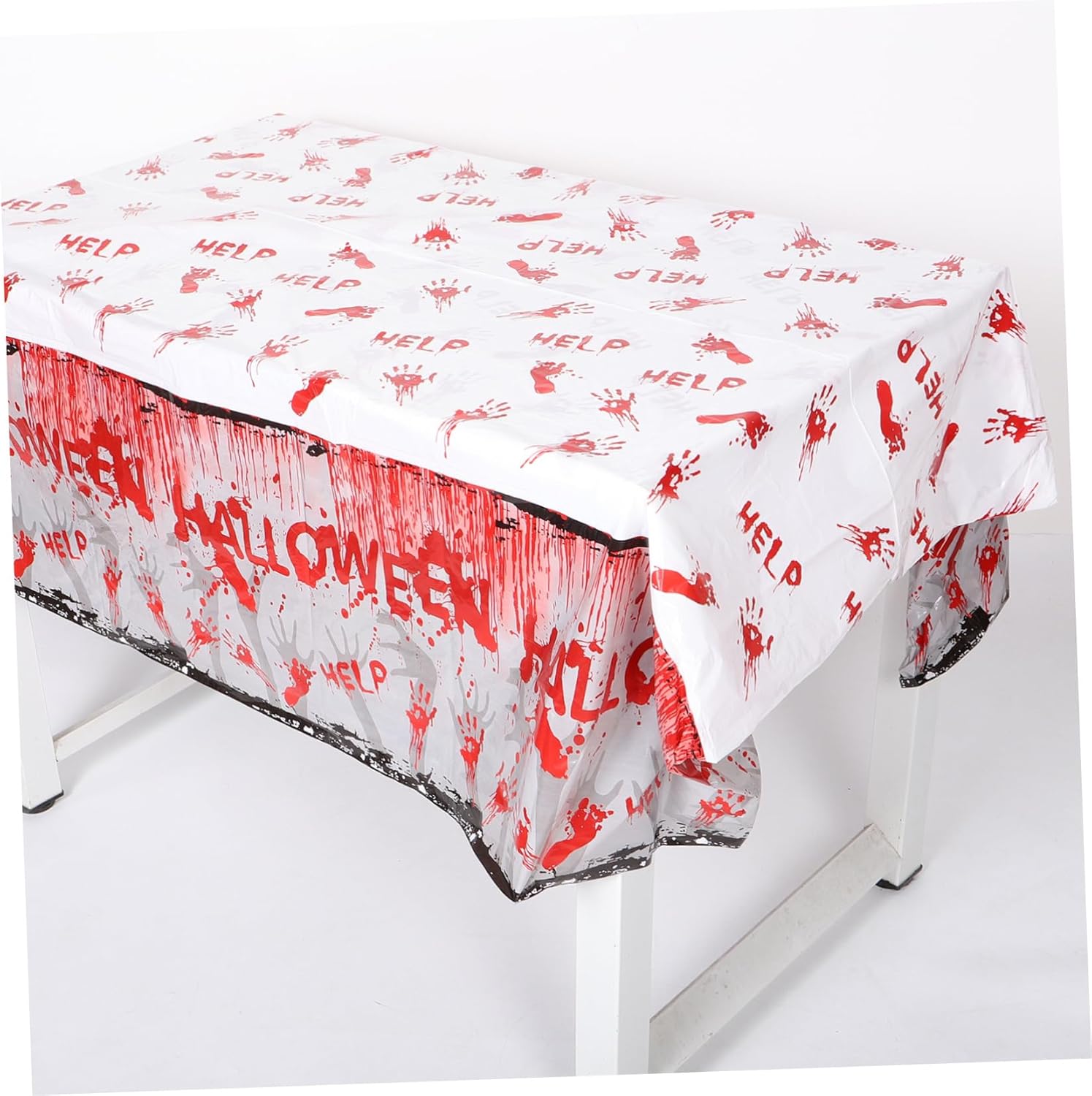 1set Halloween Bloody Disposable Tableware Set Plates Cups Cutlery Napkins Tablecloth for Spooky Birthday Parties and Haunted Gatherings