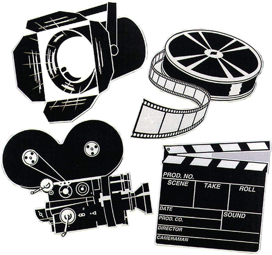 Pkgd Movie Set Cutouts Party Accessory (1 count) (4/Pkg)