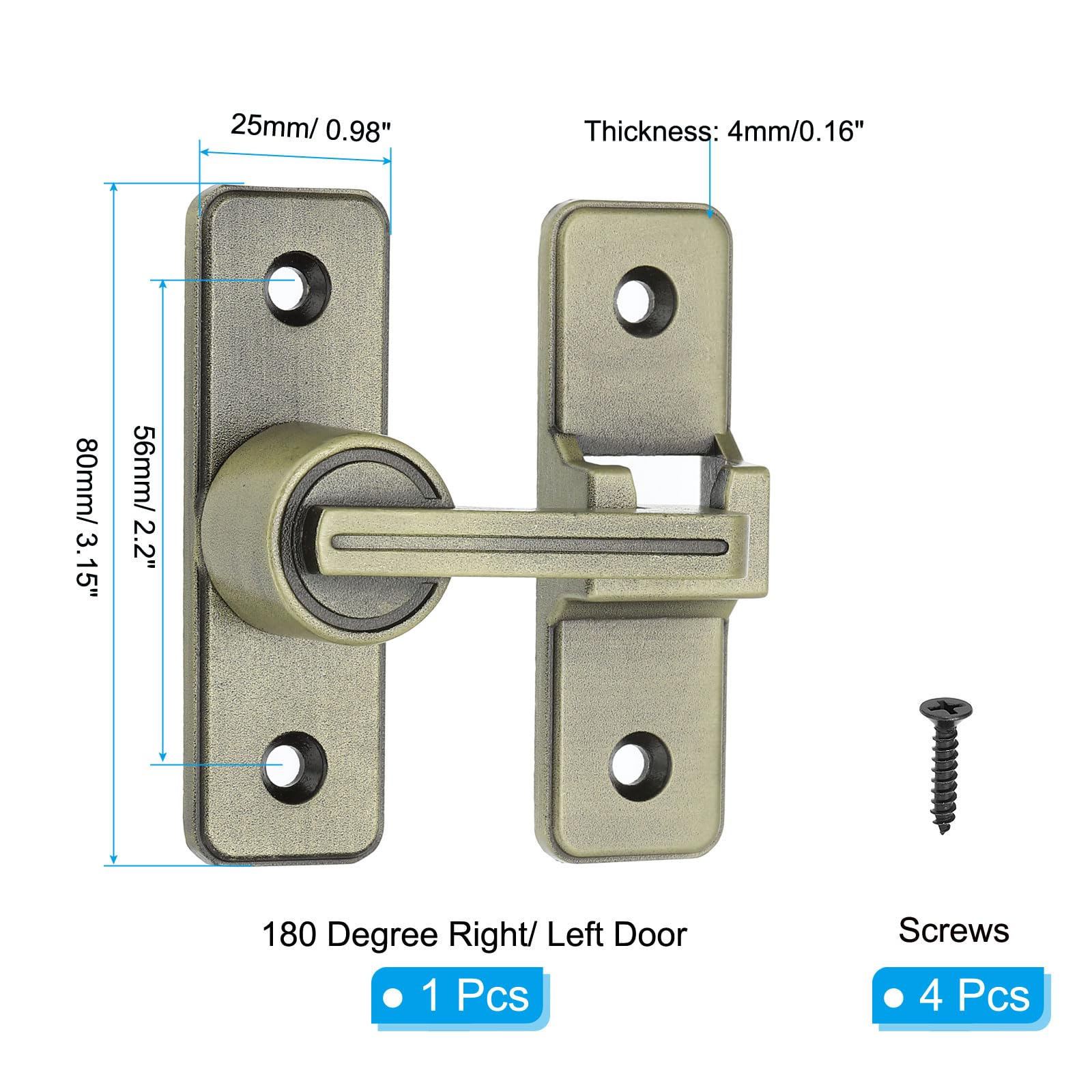PATIKIL 180 Degree Barn Door Lock - Image 2