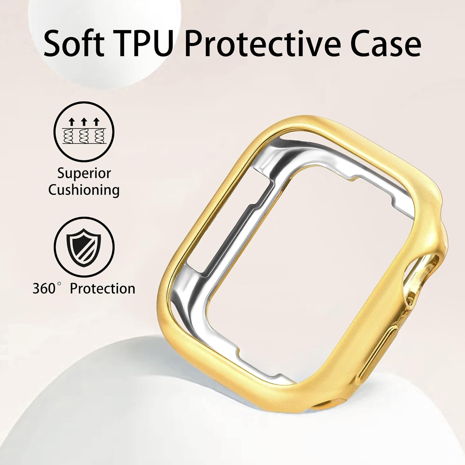 Anaiboho Gold Apple Watch Bands for women men Double Chain iWatch Bands for 44mm 42mm 45mm, Compatible with Apple Watch SE Series 9 8 7 6 5 4 3 2 1(With Case) - Image 2