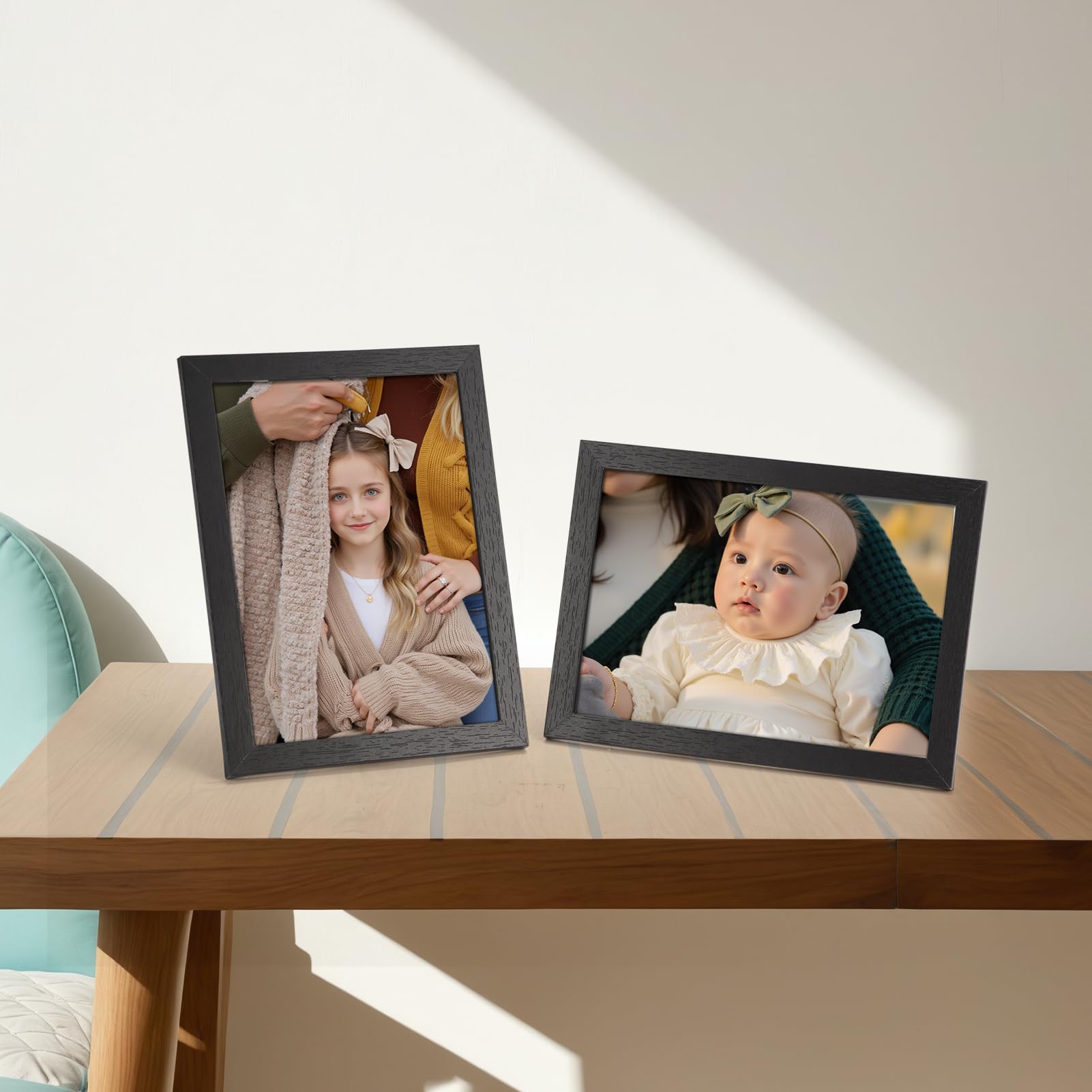 Ditwis 7x5 Photo Frames Black Set of 12, Classic Multiple Picture Frames for Living Room Bedroom and Office, Wall or Desk Display - Image 3