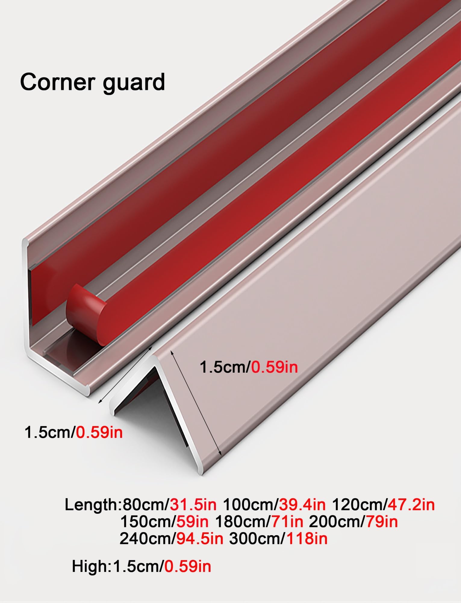 Pogrubiony narożnik ze stopu aluminium – łatwa w montażu osłona krawędzi ściany do użytku domowego i komercyjnego, 1 szt.(Black,180cm)