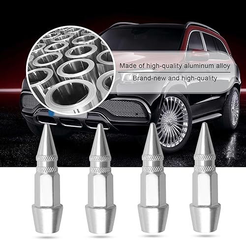 Miniatura 3 de NTNEV 4 tapas de válvula de vástago de aluminio con pinchos de 1.772 pulgadas, a prueba de polvo, tapas de neumáticos resistentes, se adaptan a la