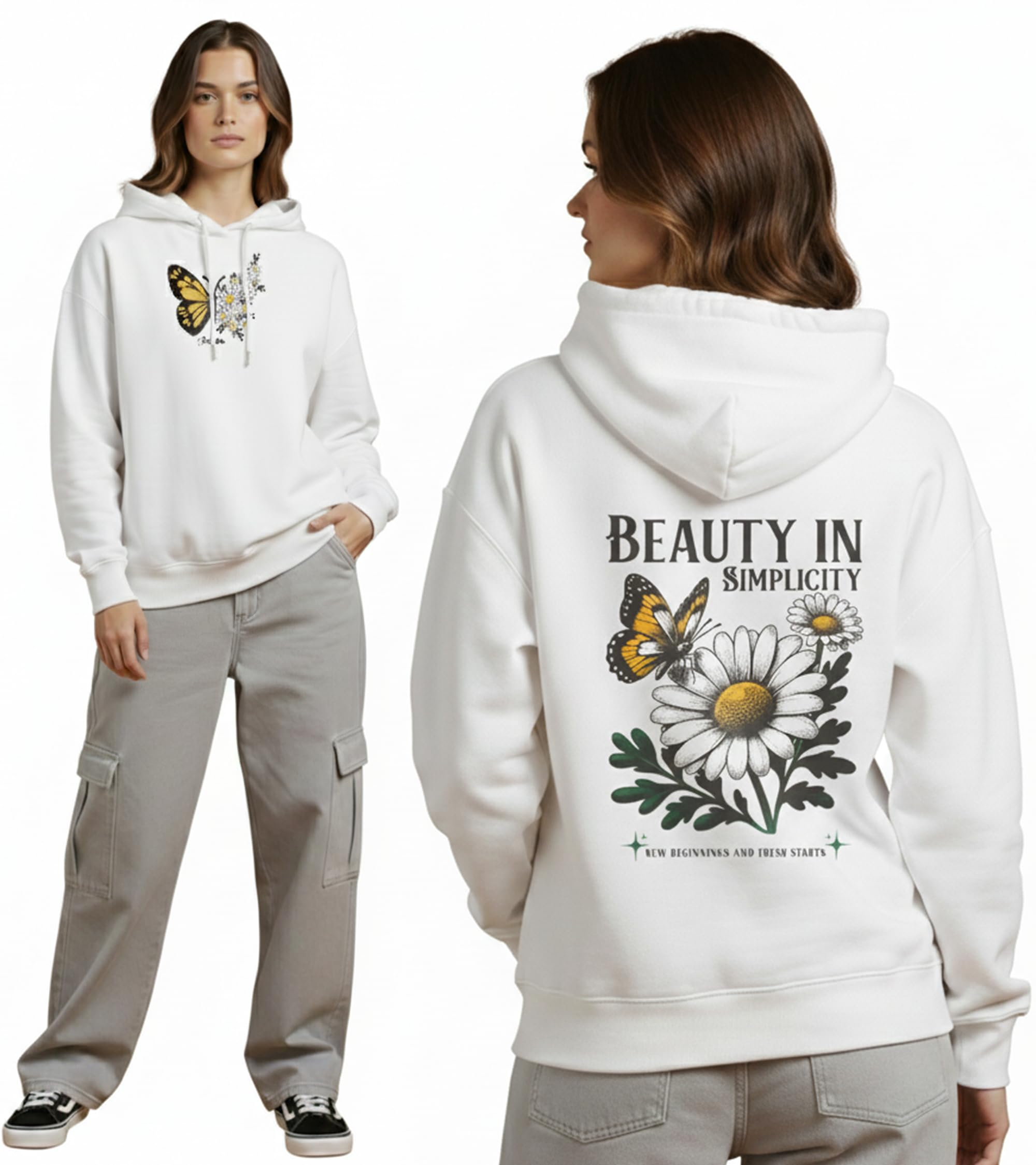 Black Jackal | Premium Ladies Hoodie | Butterfly Soul Design | Artistic Minimal Print Cotton | 360 GSM Fabric-image-48