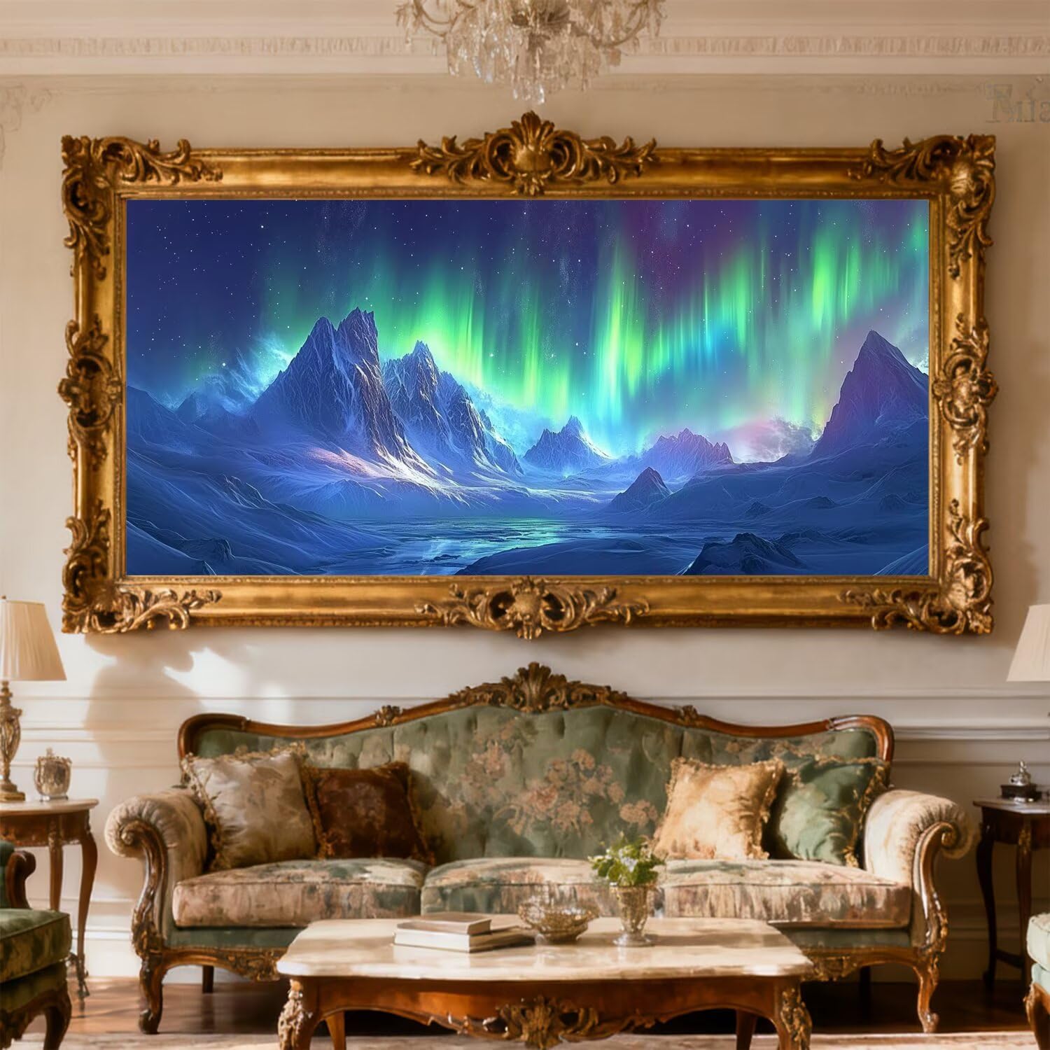 Diamentowy obraz Aurora pełny zestaw do malowania diamentami 200 x 90 cm diamentowe malowanie dziewczyna malowanie według numerów, DIY diamenty kryształowe mozaika DIY malowanie dla dorosłych prezent