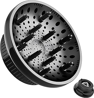 Hair Diffuser Attachment Universal Diffuser Hair Dryer for Curly Hair, Hair Dryer Diffuser for Blow Dry and Volumizing, Hair Diffuser for Curly Hair and Natural Wavy Hair (Black) BLOLYO