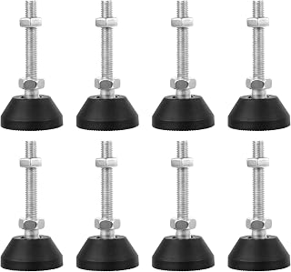 8 PCS Swivel Leveling Feet, M8x50mm Anti-Slip Furniture Leg Levelers Adjustable Leveling Feet for Tables Chairs Cabinets Workbench Shelving