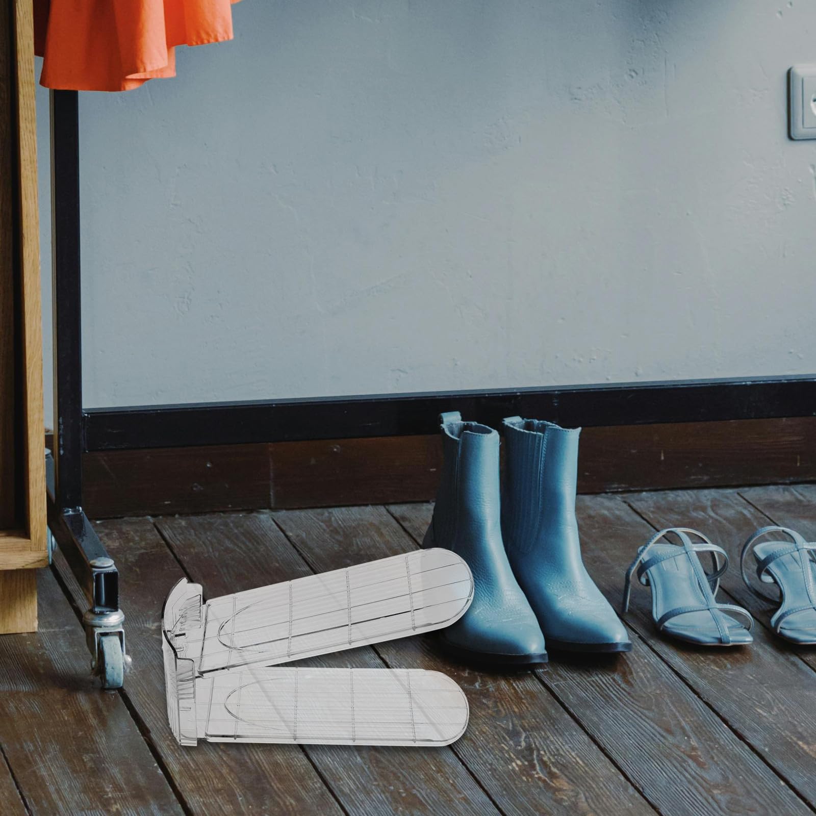 TEHAUX 6 Pièces Rangement à Chaussures D'entrée, Emplacements pour Chaussures, Double Couche, Abs, Hauteur Réglable, pour Entrée et Chambre, Portable et Léger