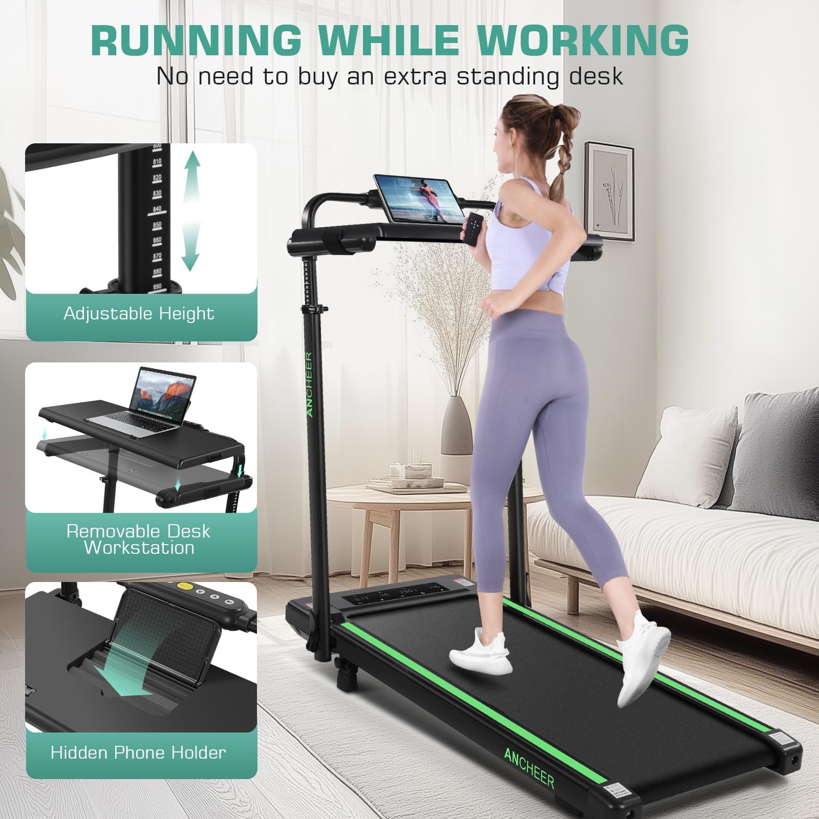 YESOUL Treadmill for Seniors with Long Handrails, Emergency Stop Button product image 15
