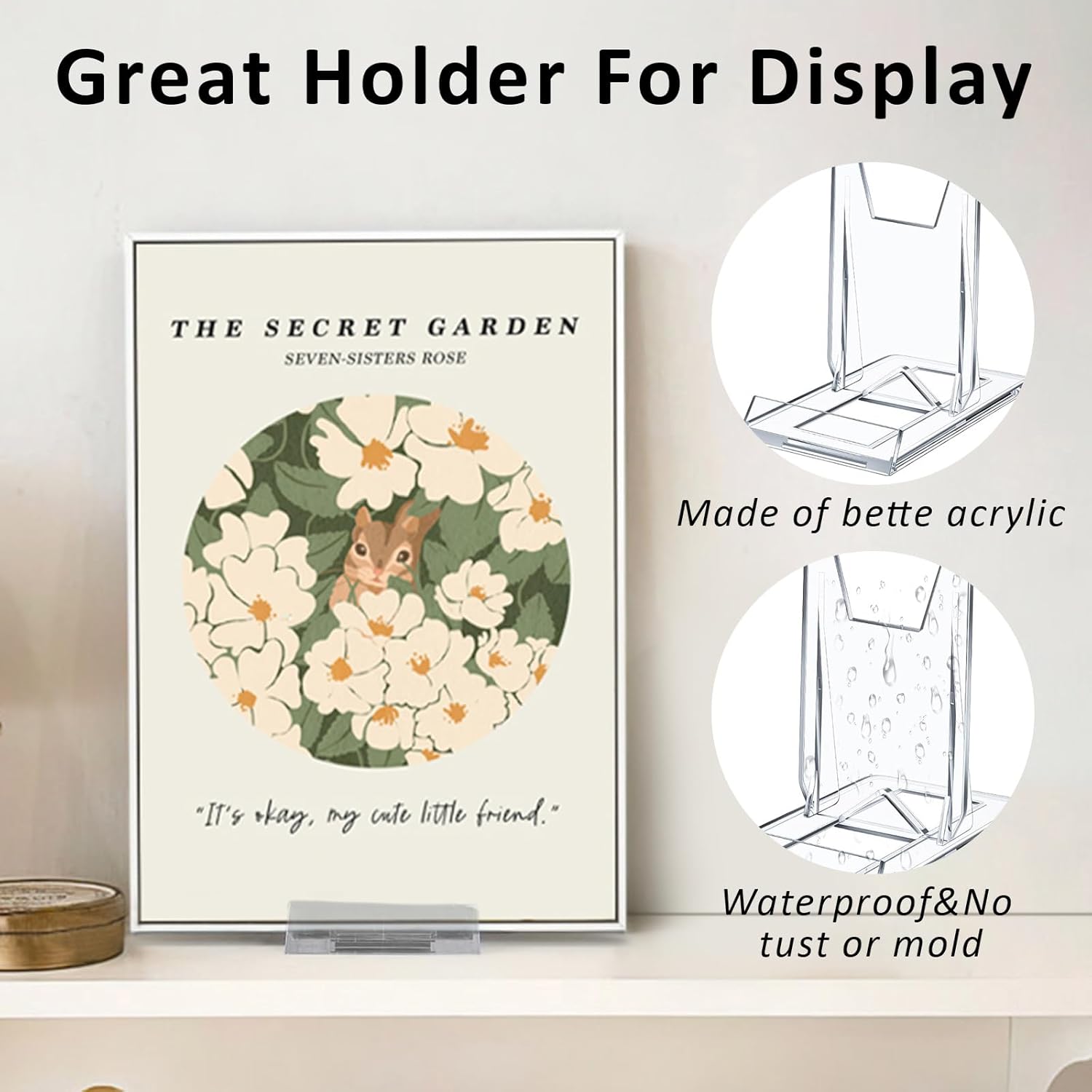 Condition photo showing New/Like New for 6-Pack Adjustable Acrylic Book Stand,Clear Display Holder for Books,Purses,Plates & Pictures,Multi-Use Easel Stand for Home,Office & Display (4.2" x 4.3" x 2.35")
