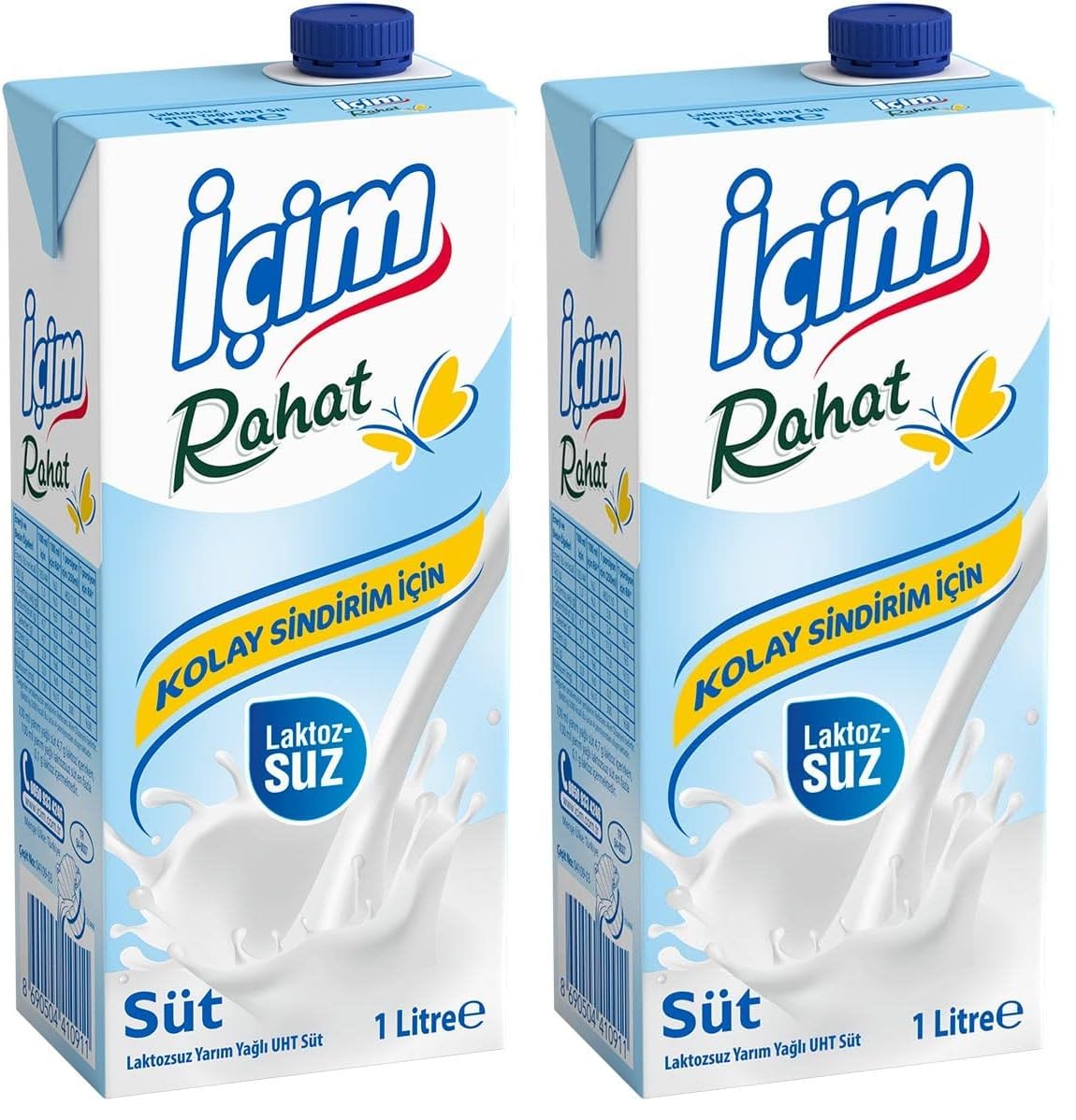 İçim Yarım Yağlı Laktozsuz Süt 1000Ml 2li paket