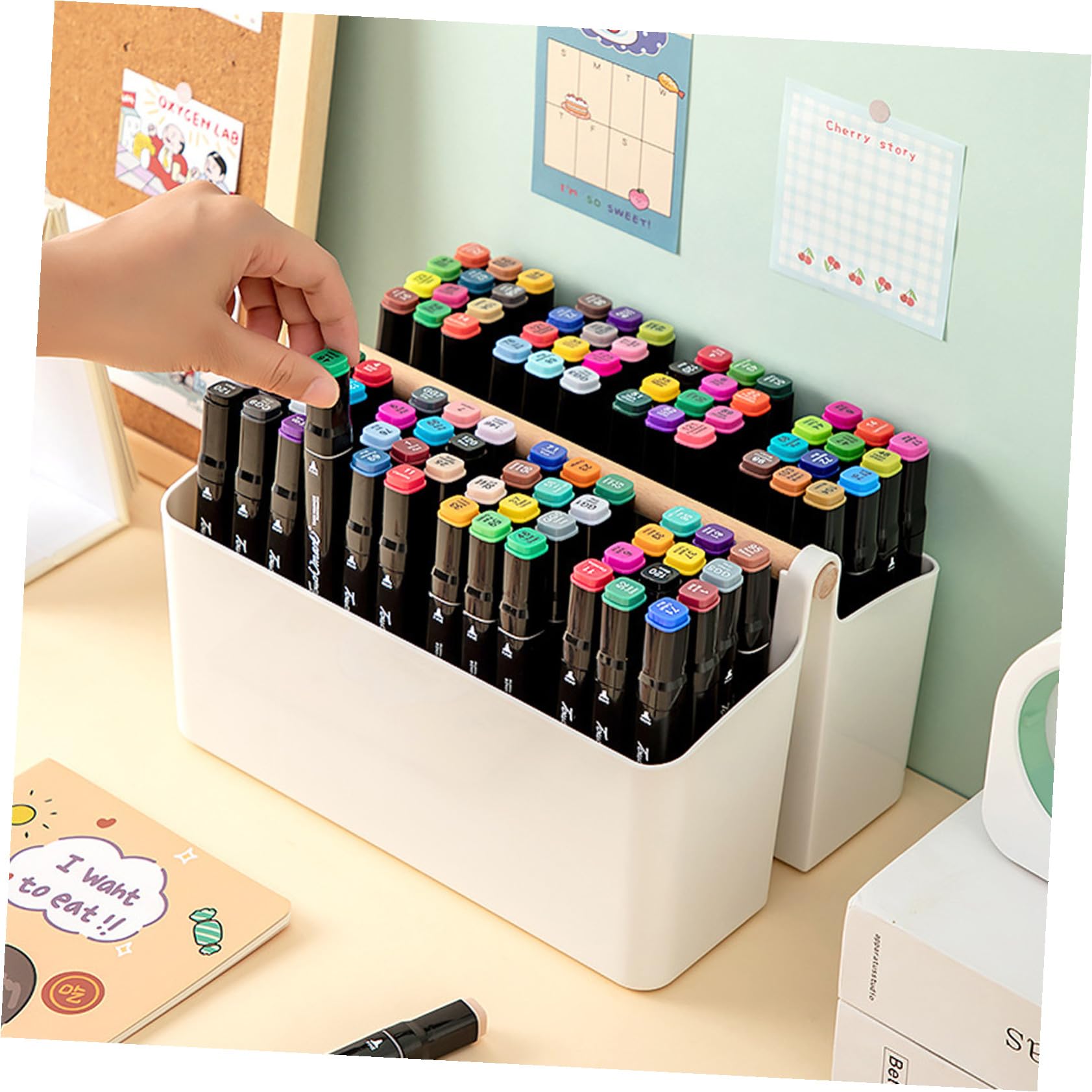 VICASKY Caja De Almacenamiento De Escritorio Organizador De Papelería Soporte De Maquillaje Estuche Para
