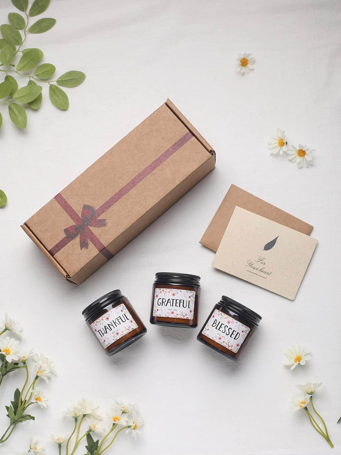 Thank You Gifts for Women, Set 3 Scented Candle Soy Wax Candles for Home , Inspirational Grateful Candles for Women,Aromatherapy Candle Gift : Home & Kitchen