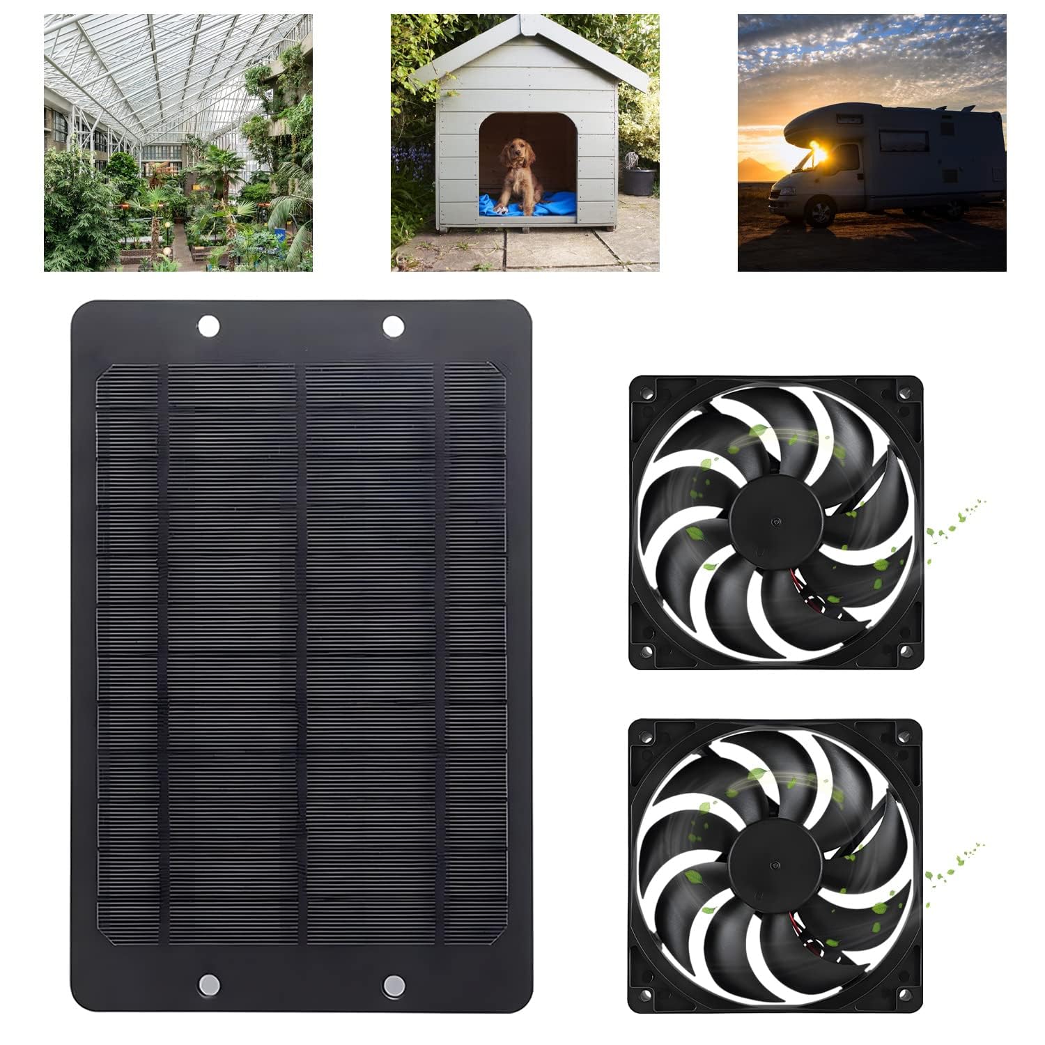 Solarny Wentylator Wyciągowy 12 V 10 W, Podwójny Wodoszczelny z Paneli Słonecznych do Małych Kurników, Szklarni, Szopy, Domków dla Zwierząt