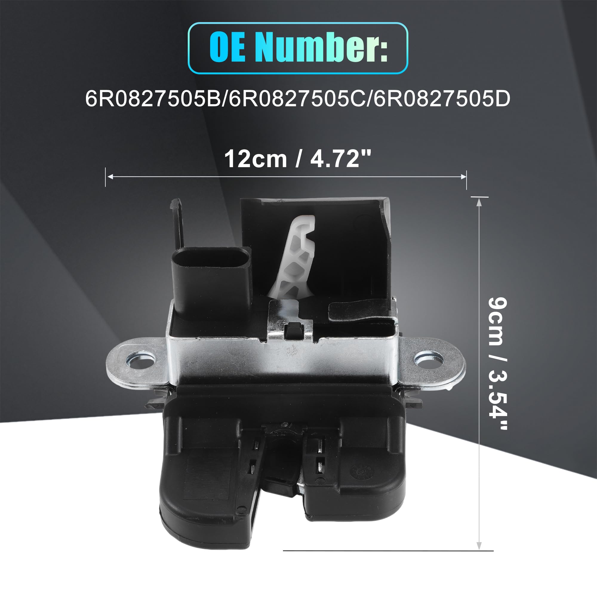 QUARKZMAN Serratura di Ricambio per Portellone Posteriore per VW POLO, Attuatore di Blocco Portellone No.6R0827505B/6R0827505C Nero