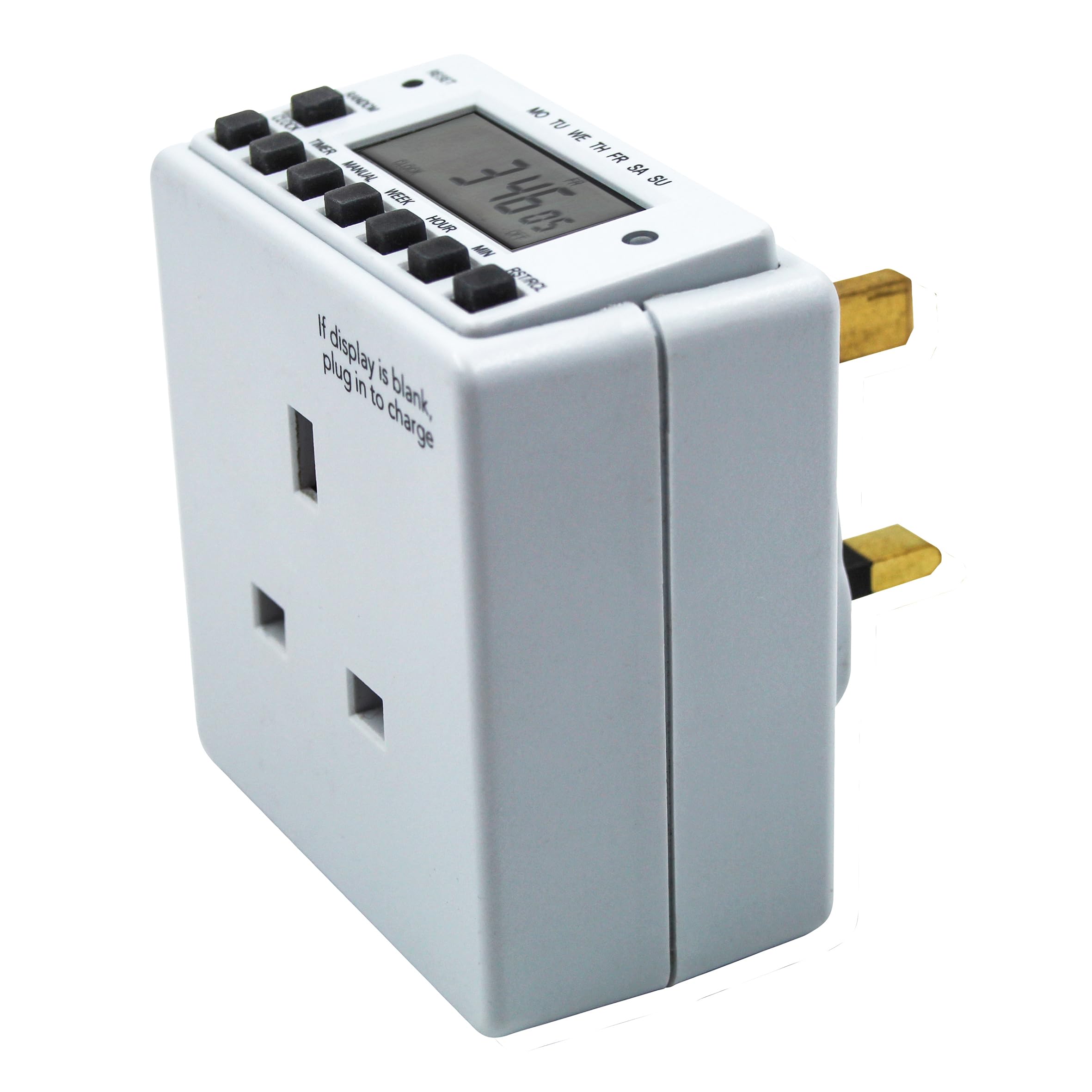 Uni-Com Electronic Plug-in Timer, LCD Display, Energy Saving, Home Security, 24 Hours/Weekly Programs & Countdown Feature for Automatically Operating Lamps & Home Appliances