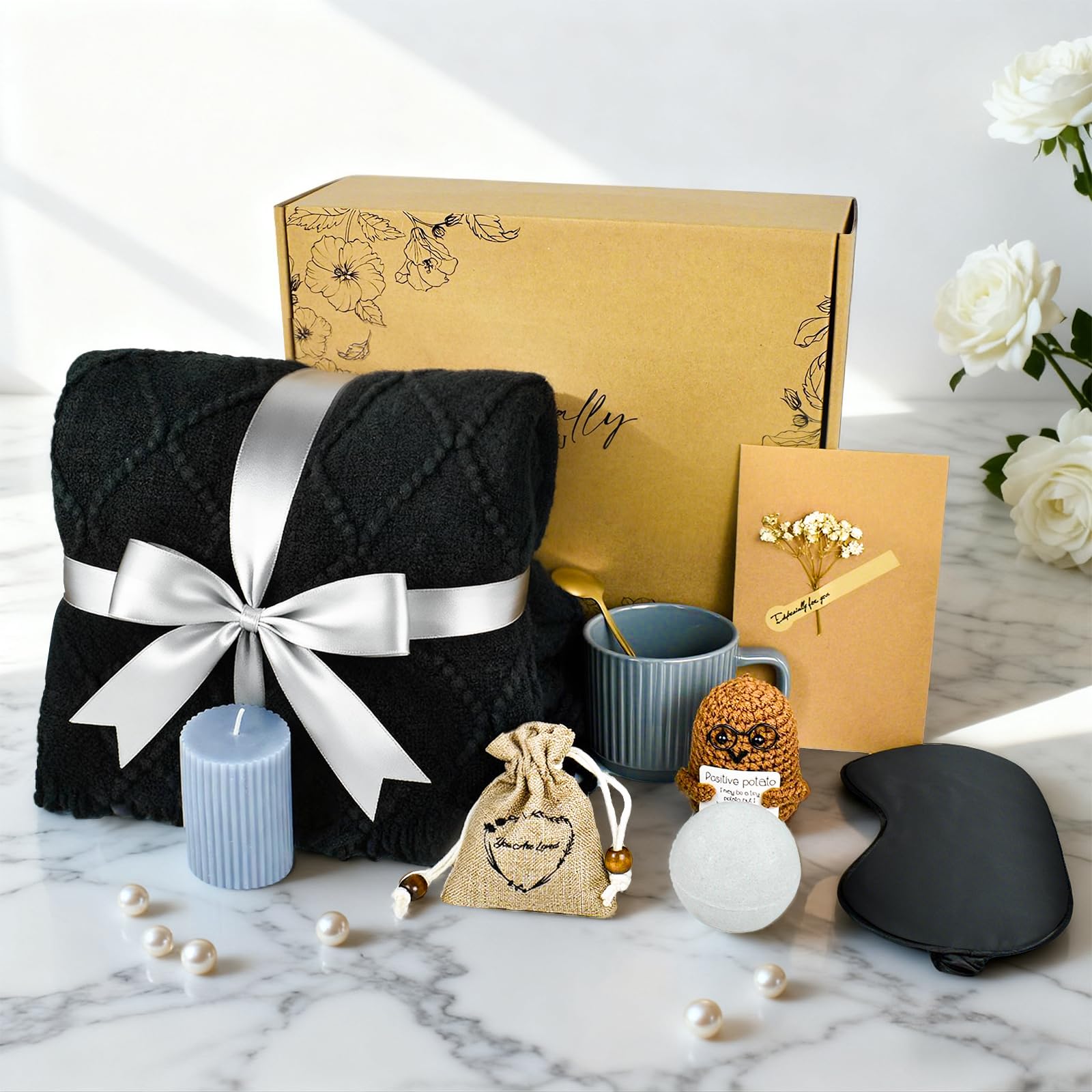 Get Well Soon Gifts for Men, Care Package for Men with Plush Blanket, Get Well Basket for Man Dad Husband Friend After Surgery, Cancer Gifts, Sympathy Gift Basket-image-6